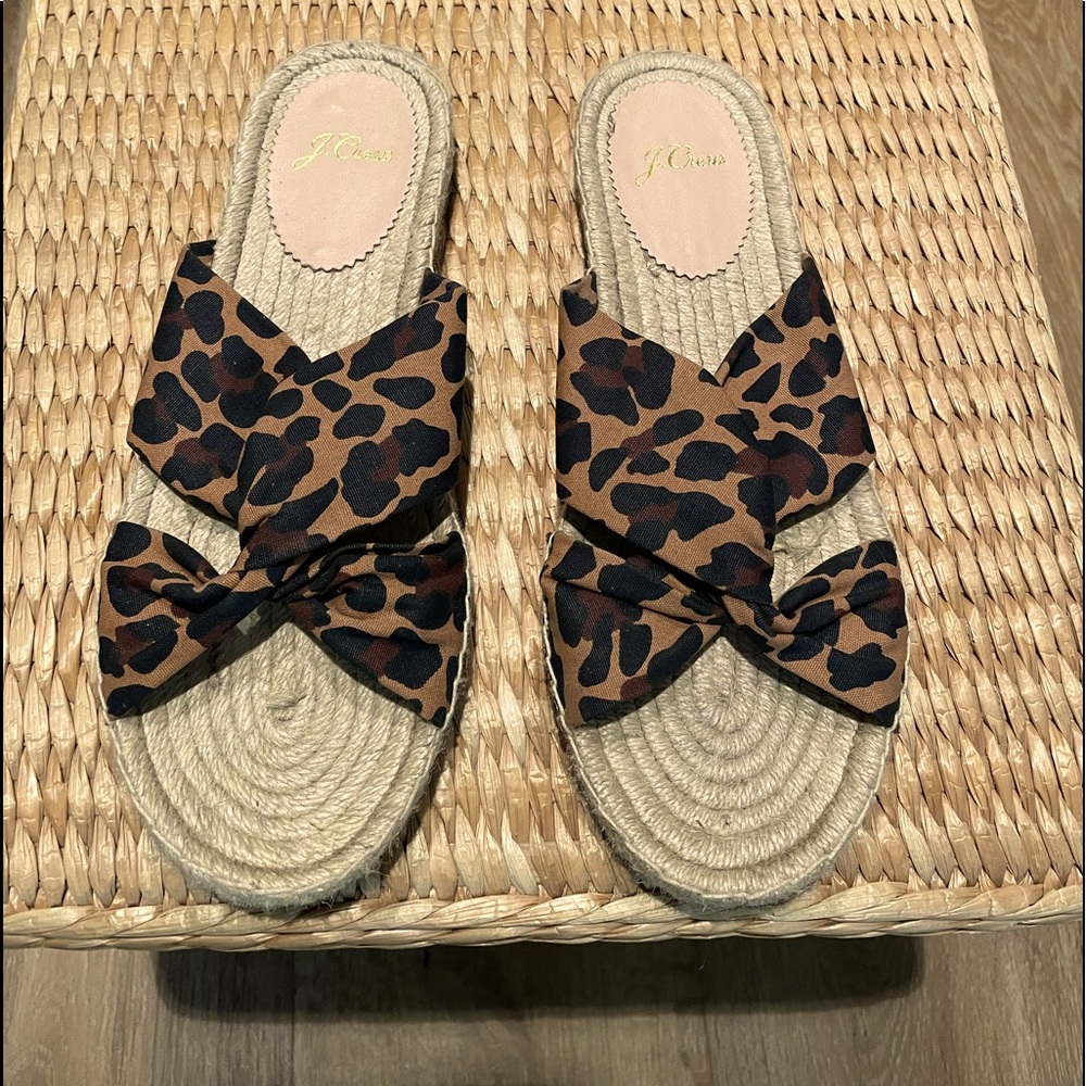 J.Crew leopard sandals size 7